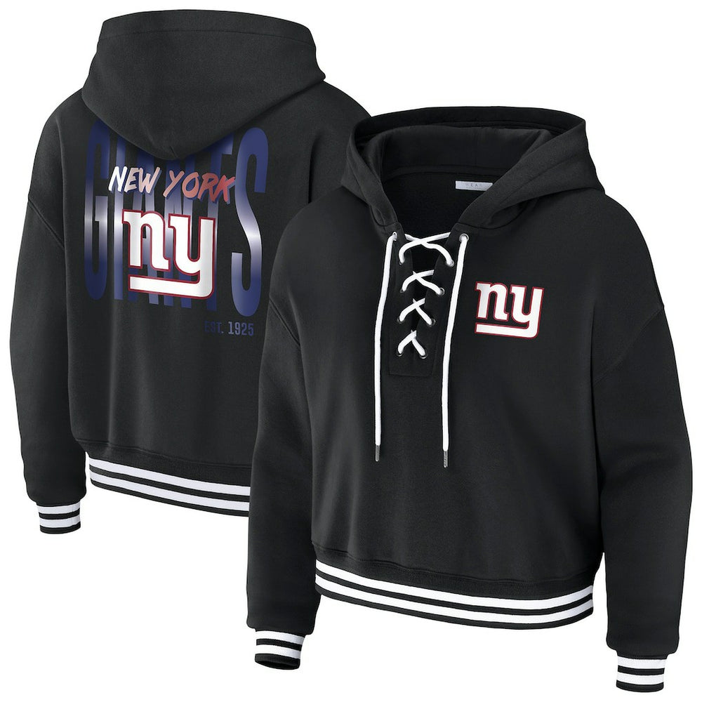 NFL New York Giants WEAR by Erin Andrews Women's Lace-Up Fleece Hoodie