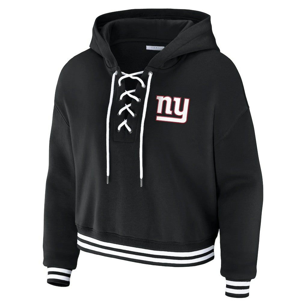 NFL New York Giants WEAR by Erin Andrews Women's Lace-Up Fleece Hoodie