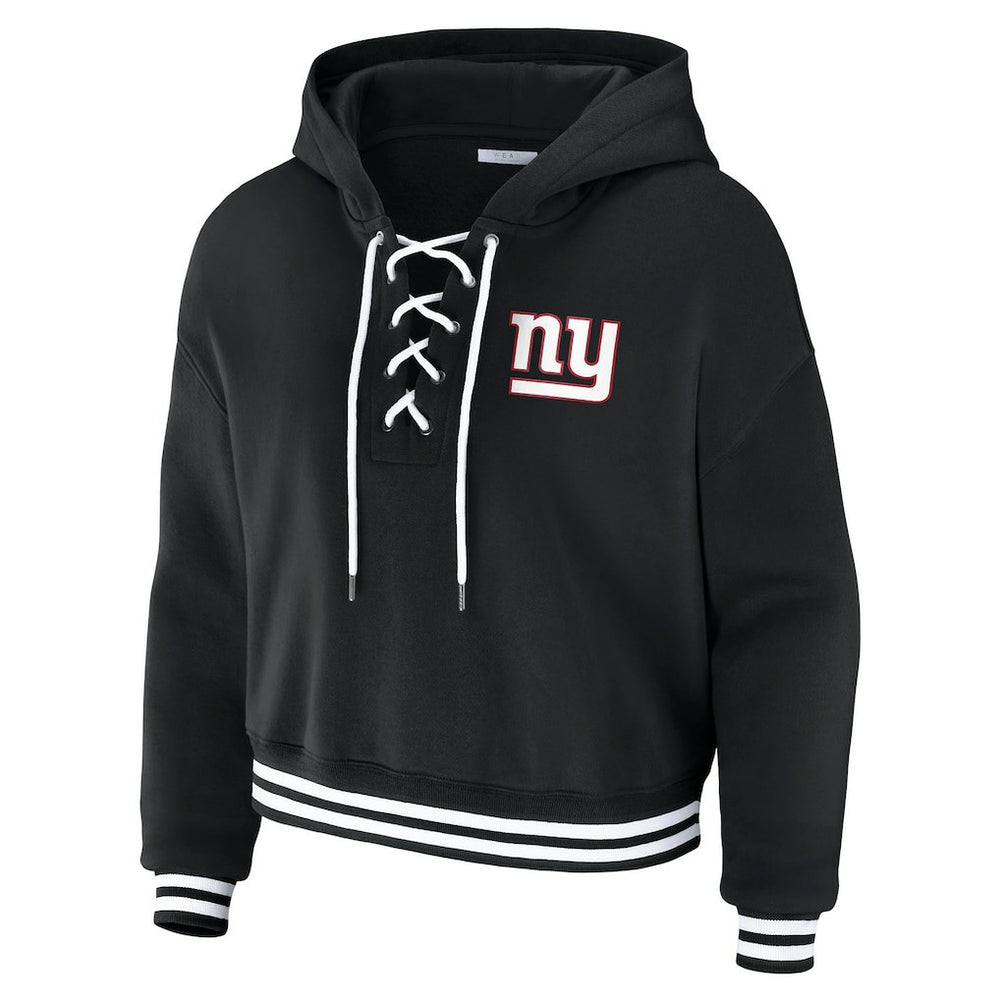 NFL New York Giants WEAR by Erin Andrews Women's Lace-Up Fleece Hoodie