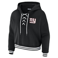 NFL New York Giants WEAR by Erin Andrews Women's Lace-Up Fleece Hoodie