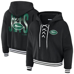 NFL New York Jets WEAR by Erin Andrews Women's Lace-Up Fleece Hoodie