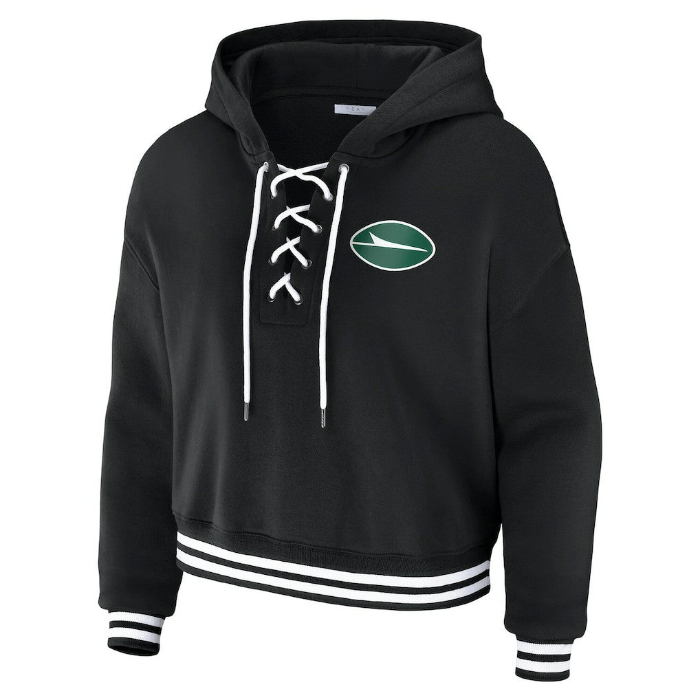 NFL New York Jets WEAR by Erin Andrews Women's Lace-Up Fleece Hoodie