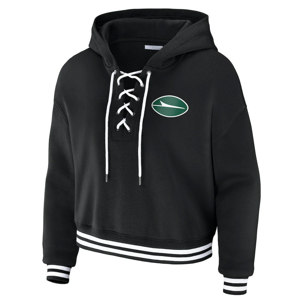 NFL New York Jets WEAR by Erin Andrews Women's Lace-Up Fleece Hoodie