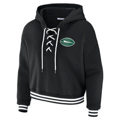 NFL New York Jets WEAR by Erin Andrews Women's Lace-Up Fleece Hoodie