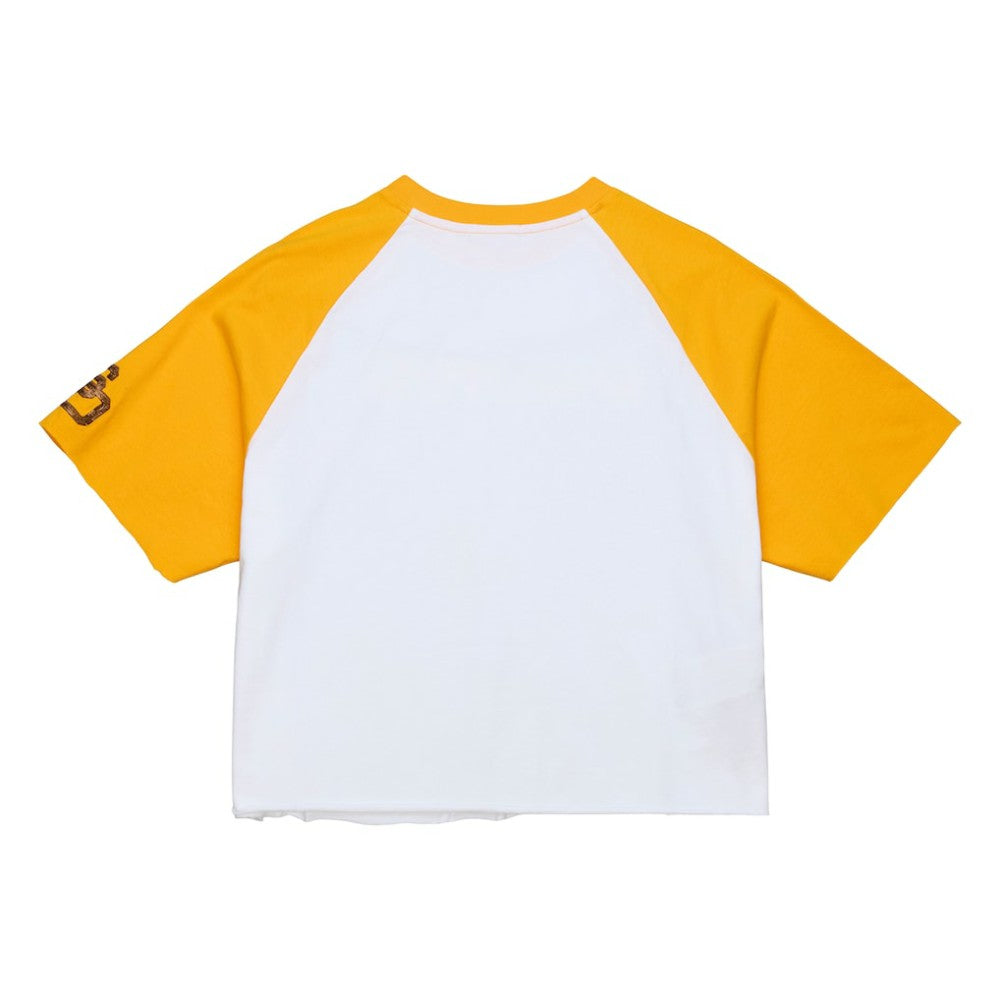 San Diego Padres Women's Cropped Raglan Boxy T-Shirt - White | Mitchell & Ness