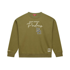 San Diego Padres Women's Oversized Crewneck Sweatshirt - Olive | Mitchell & Ness