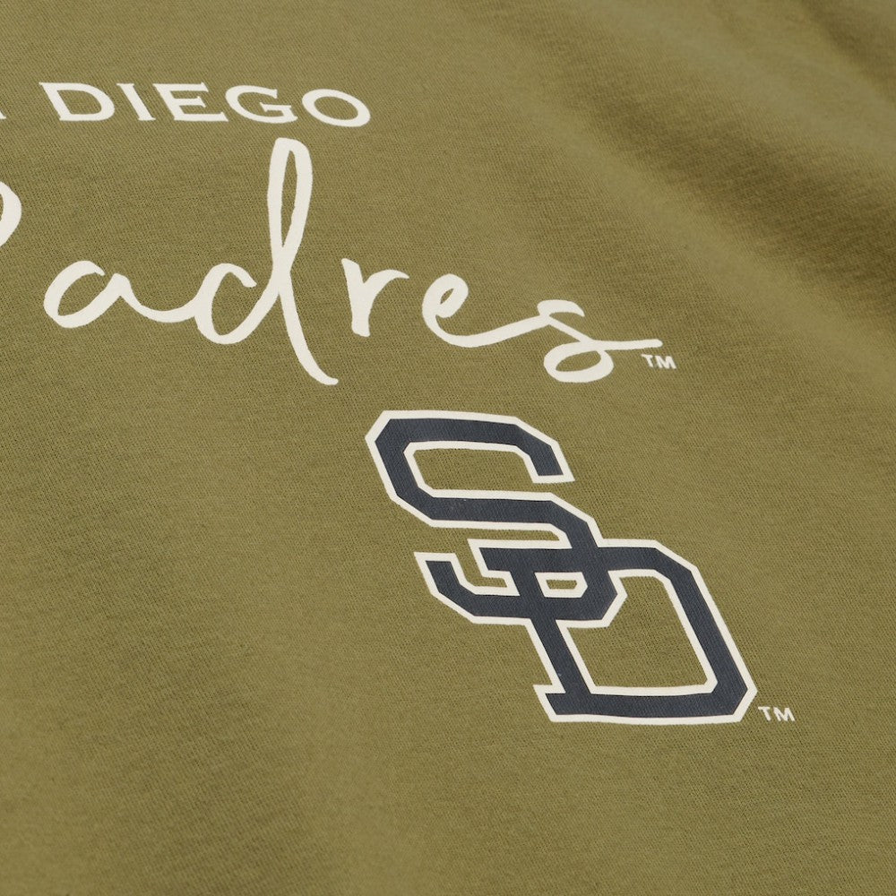 San Diego Padres Women's Oversized Crewneck Sweatshirt - Olive | Mitchell & Ness