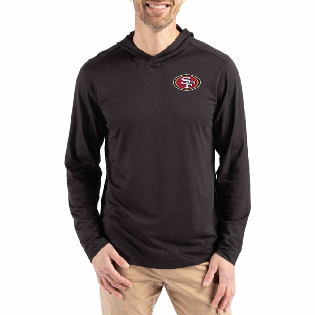 NFL San Francisco 49ers Cutter & Buck Coastline Epic Comfort Eco Recycled Long Sleeve Hoodie T-Shirt