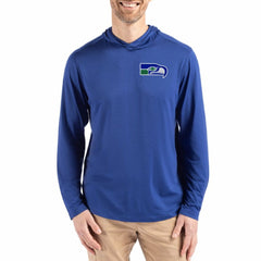 NFL Seattle Seahawks Cutter & Buck Coastline Epic Comfort Eco Recycled Long Sleeve Hoodie T-Shirt
