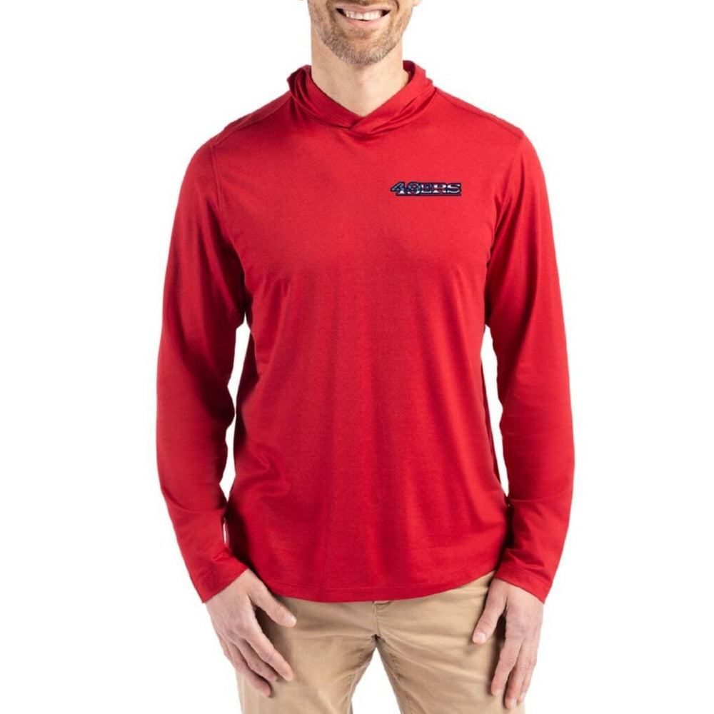 NFL San Francisco 49ers Cutter & Buck Americana Coastline Epic Comfort Eco Recycled Long Sleeve Hoodie T-Shirt
