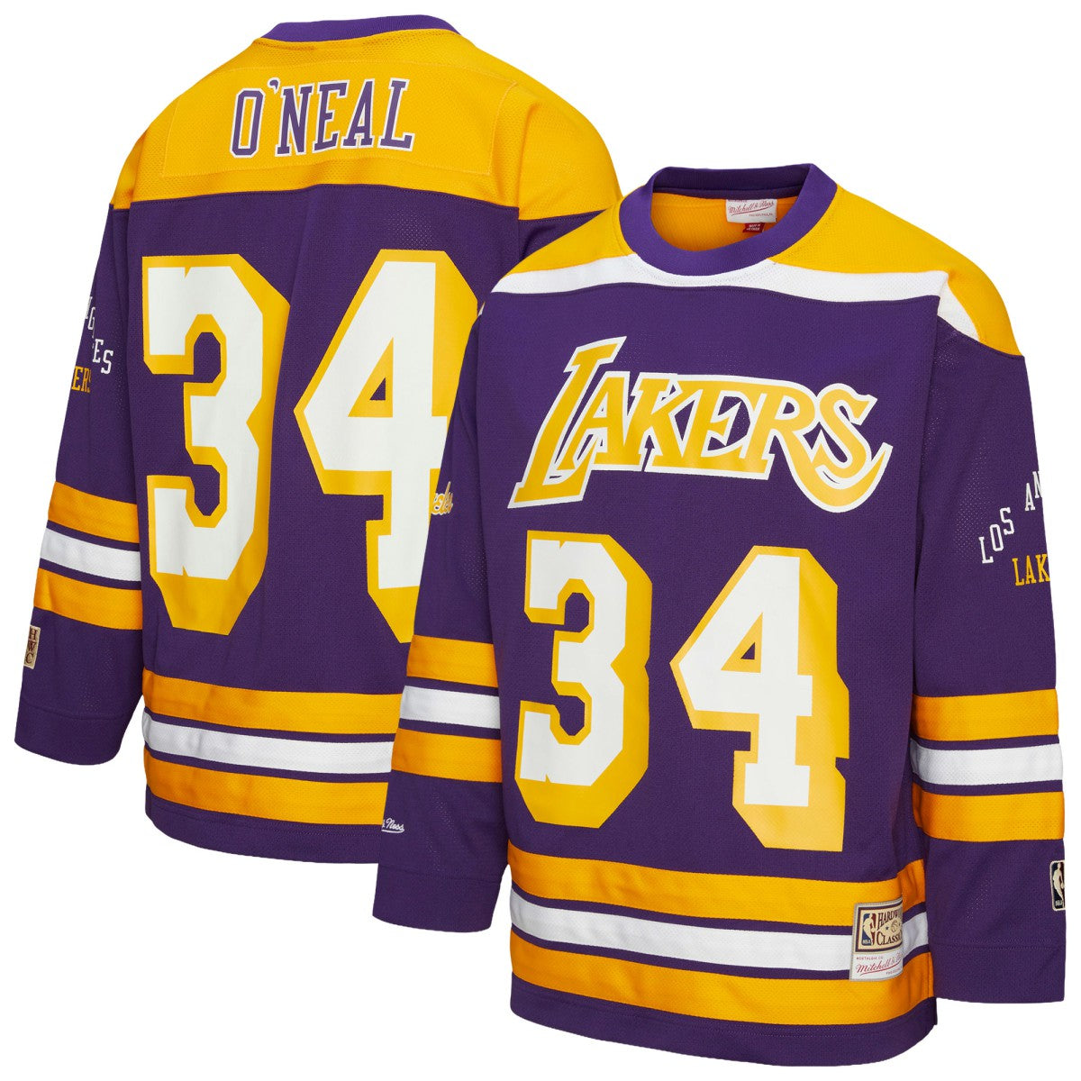 Shaquille O'Neal Los Angeles Lakers Unisex Maxxed Out Fashion Hockey Jersey - Purple | Mitchell & Ness discount
