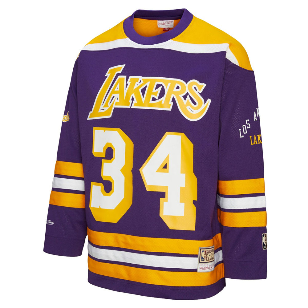 Shaquille O'Neal Los Angeles Lakers Unisex Maxxed Out Fashion Hockey Jersey - Purple | Mitchell & Ness discount