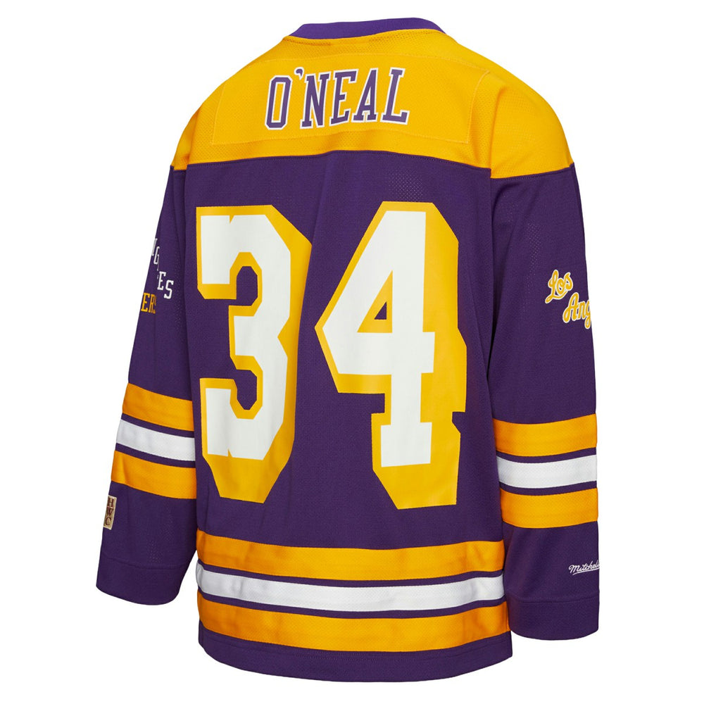 Shaquille O'Neal Los Angeles Lakers Unisex Maxxed Out Fashion Hockey Jersey - Purple | Mitchell & Ness discount