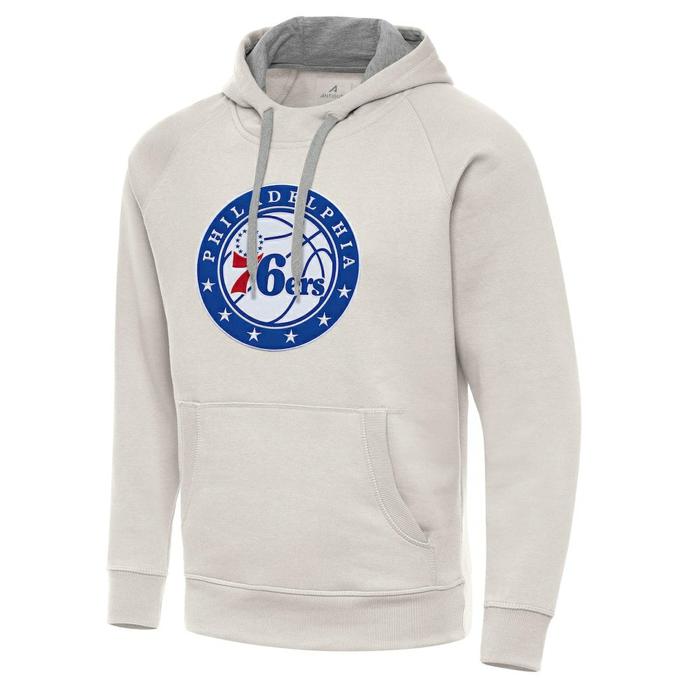 Philadelphia 76ers Antigua Big Logo Victory Pullover Hoodie - Cream online