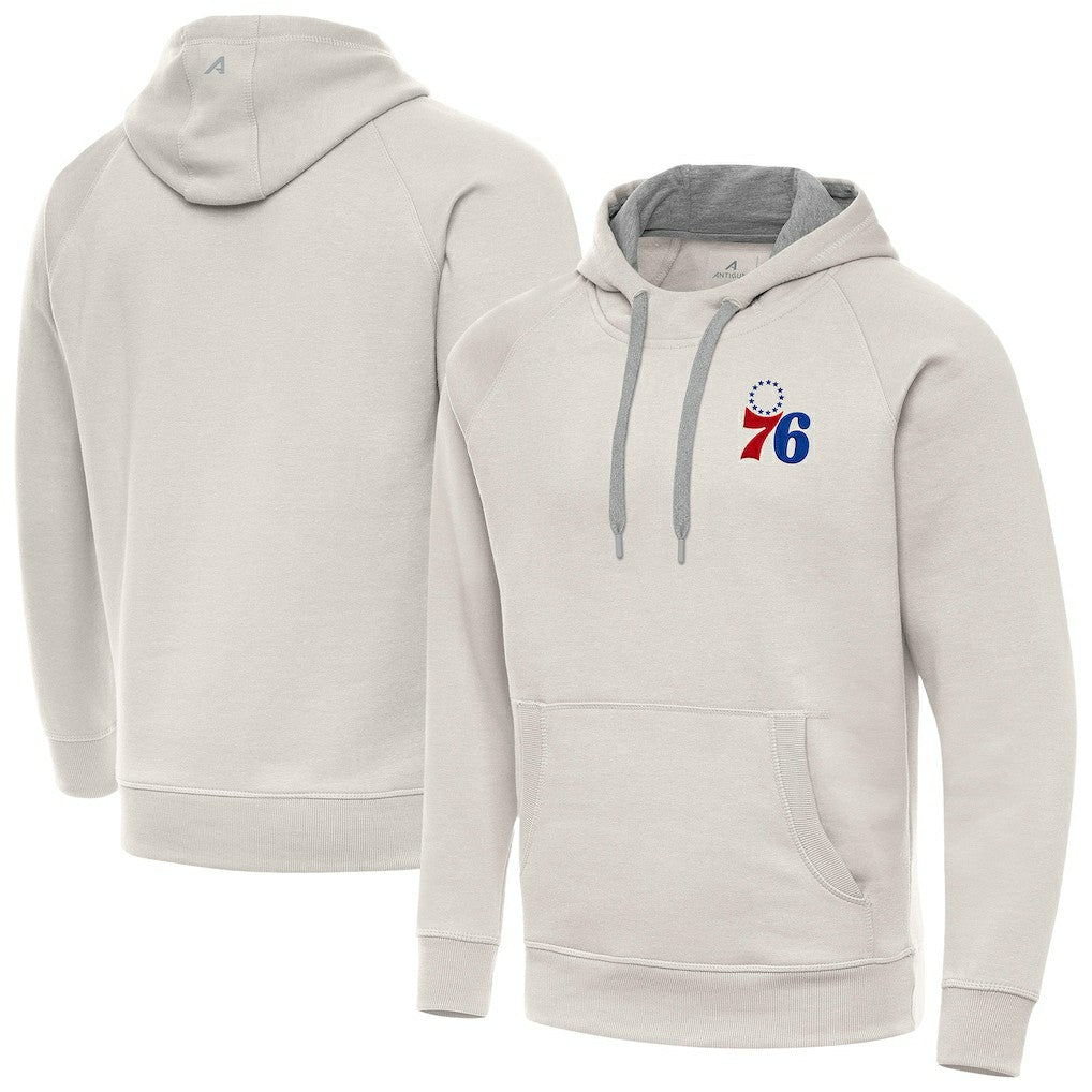 Philadelphia 76ers Antigua Victory Pullover Hoodie - Cream on sale