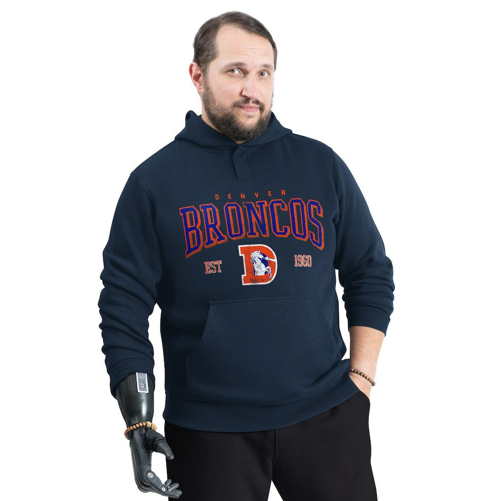NFL Denver Broncos G-III Sports by Carl Banks Adaptive Team Spirit Graphic Fleece Pullover Hoodie