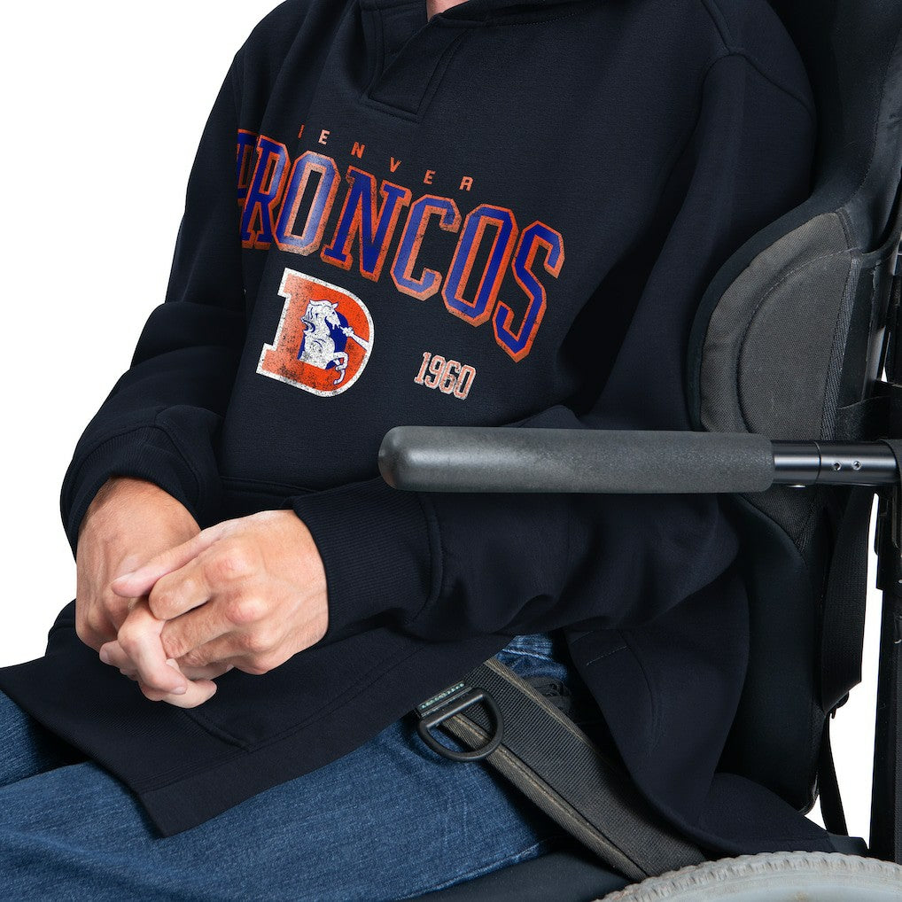 NFL Denver Broncos G-III Sports by Carl Banks Adaptive Team Spirit Graphic Fleece Pullover Hoodie