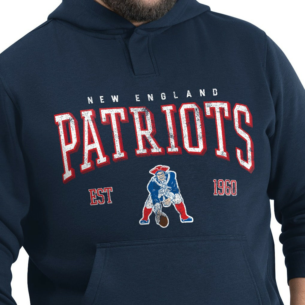 NFL New England Patriots G-III Sports by Carl Banks Adaptive Team Spirit Graphic Fleece Pullover Hoodie