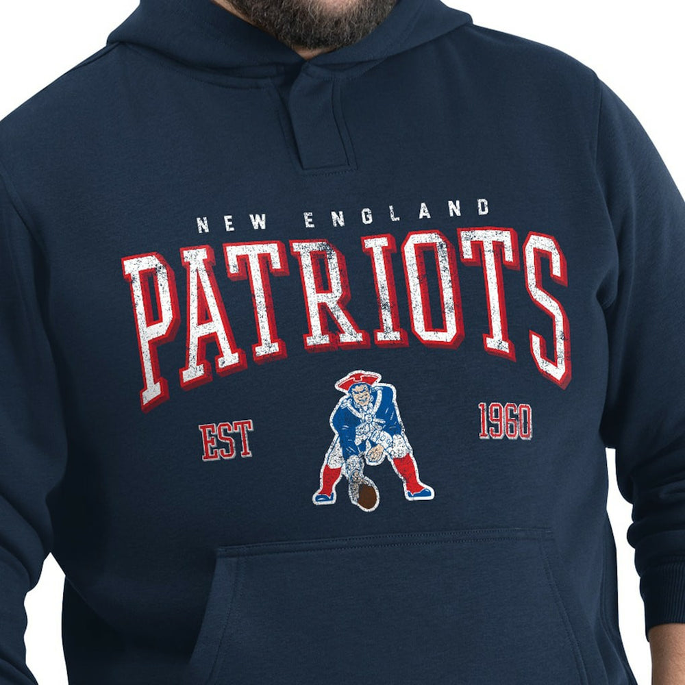 NFL New England Patriots G-III Sports by Carl Banks Adaptive Team Spirit Graphic Fleece Pullover Hoodie