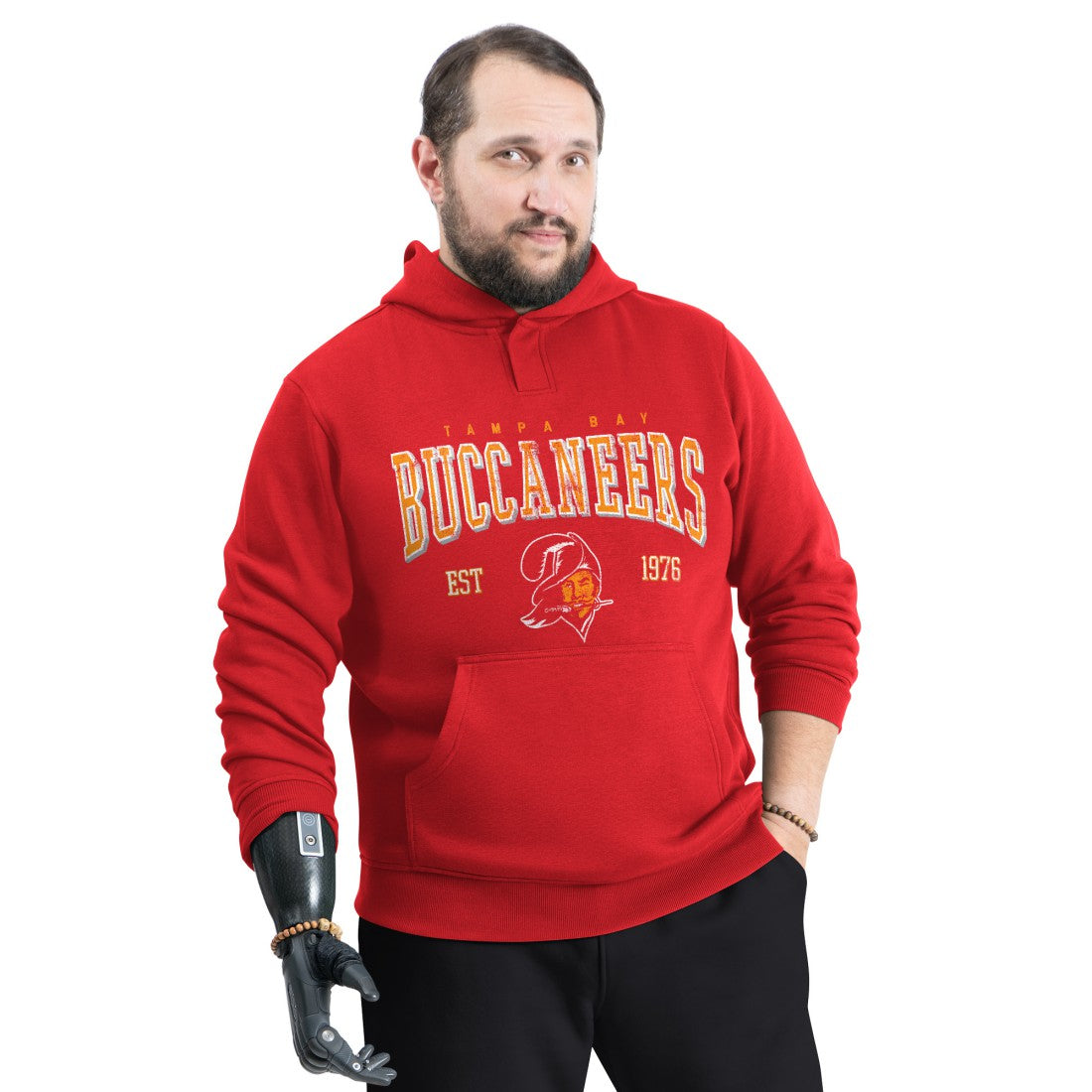 NFL Tampa Bay Buccaneers G-III Sports by Carl Banks Adaptive Team Spirit Graphic Fleece Pullover Hoodie