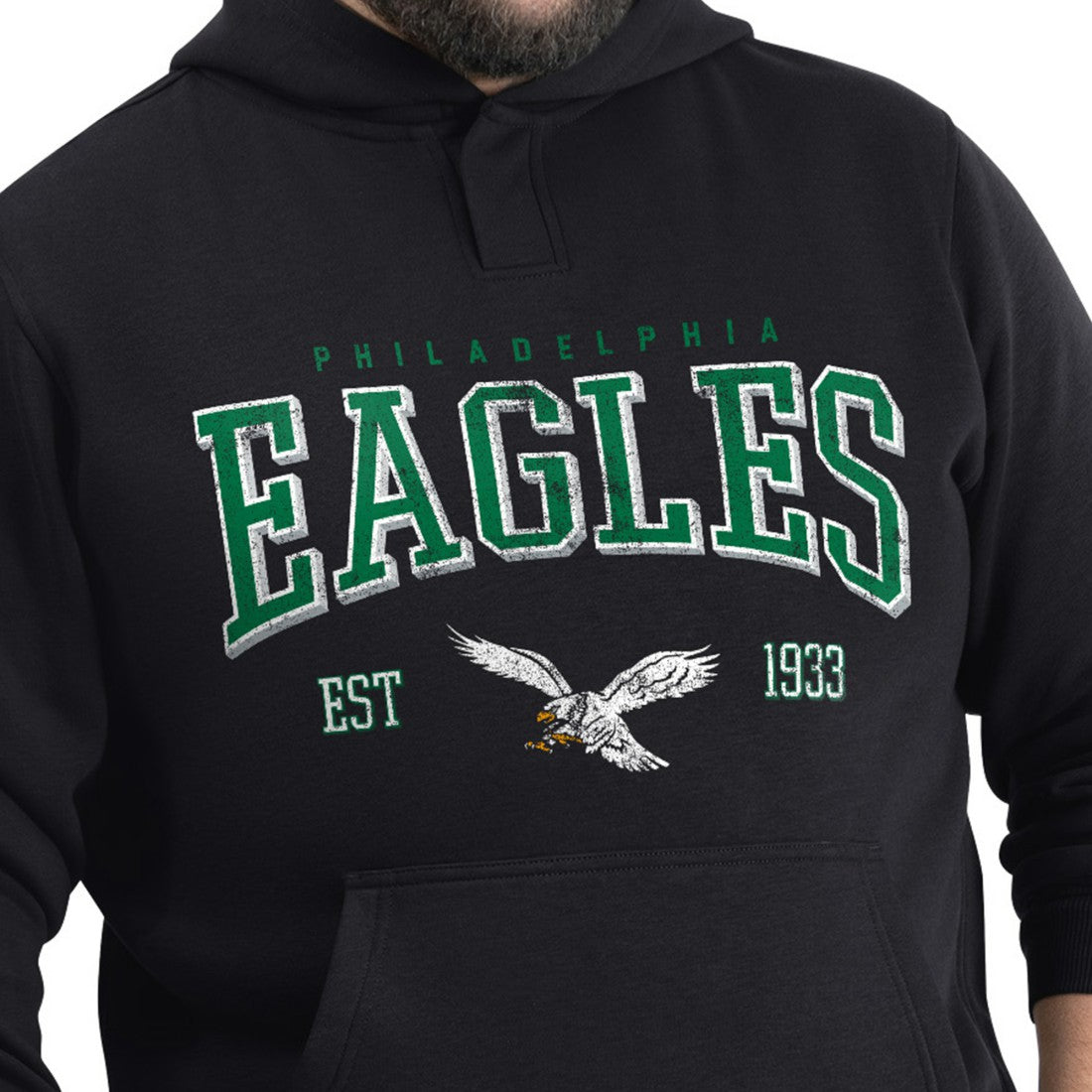 NFL Philadelphia Eagles G-III Sports by Carl Banks Adaptive Team Spirit Graphic Fleece Pullover Hoodie