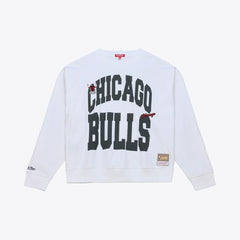 Chicago Bulls Women's Lightweight Block Letter Sweatshirt - White | Mitchell & Ness shop