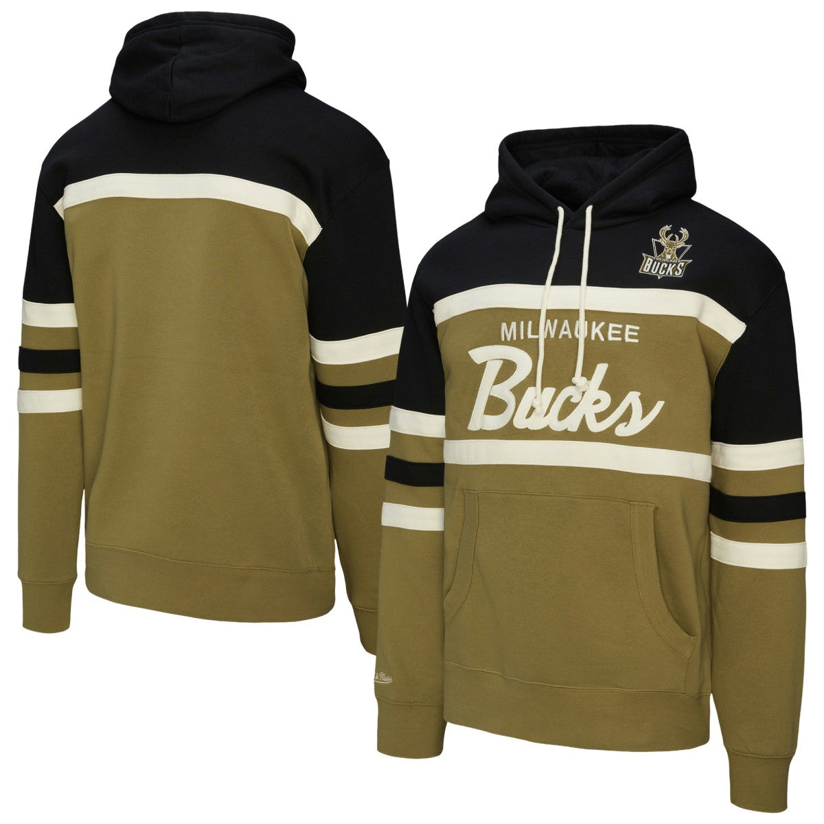 Milwaukee Bucks Double Clutch Head Coach Hoodie - Olive | Mitchell & Ness online
