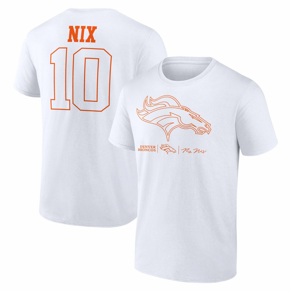 NFL Denver Broncos Bo Nix  Outline Player T-Shirt