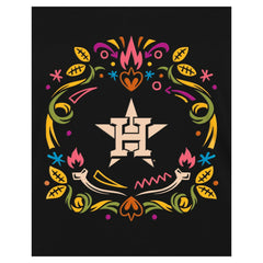 Houston Astros Women's Día de los Muertos V-Neck T-Shirt - Black | New Era