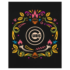 Chicago Cubs Women's Día de los Muertos V-Neck T-Shirt - Black | New Era