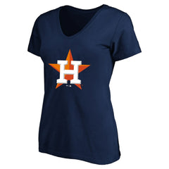 Jose Altuve Houston Astros Profile Women's Plus Size Name & Number V-Neck T-Shirt - Navy