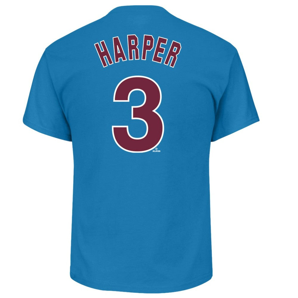 Bryce Harper Philadelphia Phillies Profile Big & Tall Player Name & Number T-Shirt - Light Blue