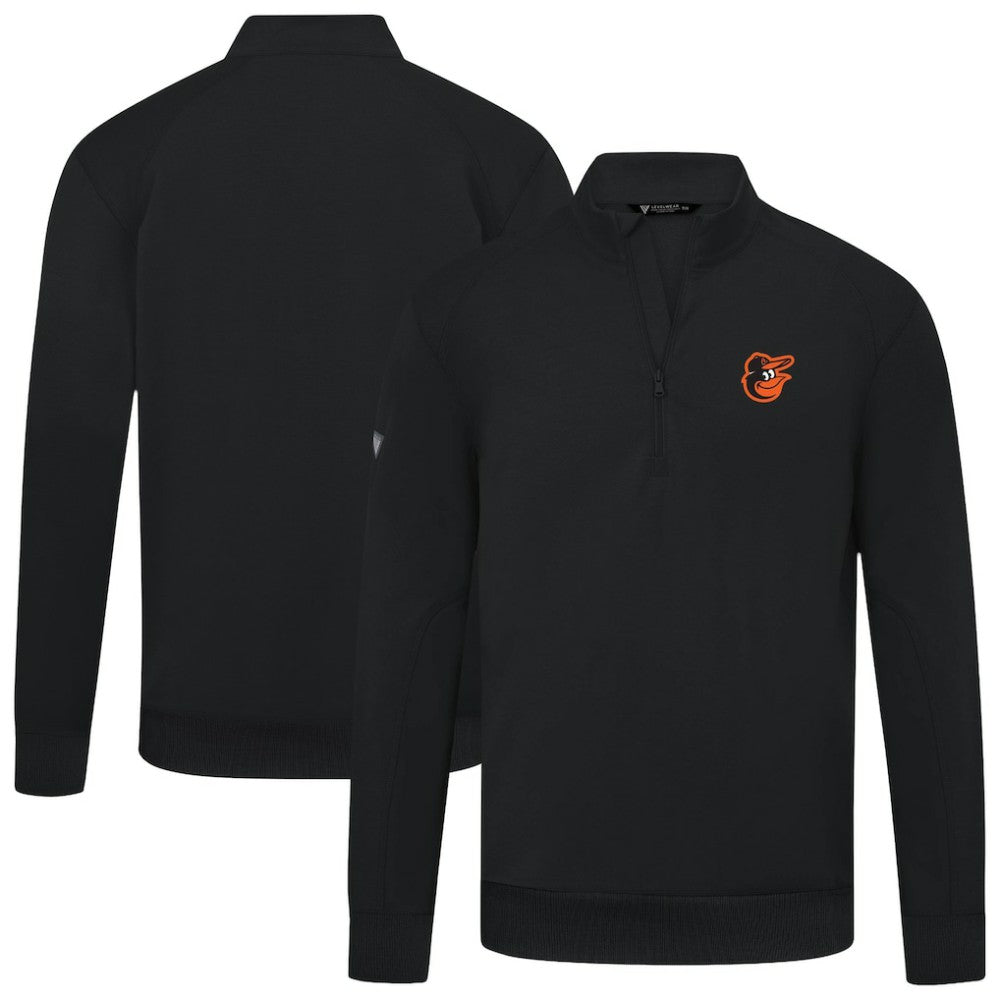Baltimore Orioles Levelwear Upright Insignia Tri-Blend Quarter-Zip Pullover - Black