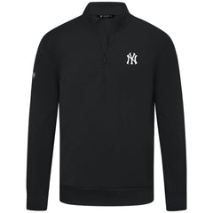 New York Yankees Levelwear Upright Insignia Tri-Blend Quarter-Zip Pullover - Black