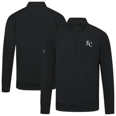 Kansas City Royals Levelwear Upright Insignia Tri-Blend Quarter-Zip Pullover - Black