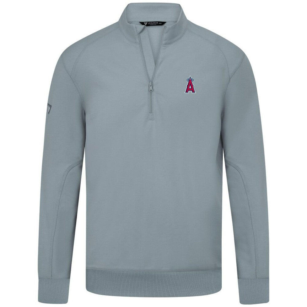 Los Angeles Angels Levelwear Upright Insignia Tri-Blend Quarter-Zip Pullover - Gray
