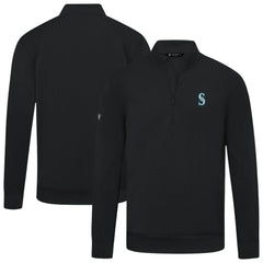 Seattle Mariners Levelwear Upright Insignia Tri-Blend Quarter-Zip Pullover - Black