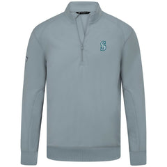 Seattle Mariners Levelwear Upright Insignia Tri-Blend Quarter-Zip Pullover - Gray