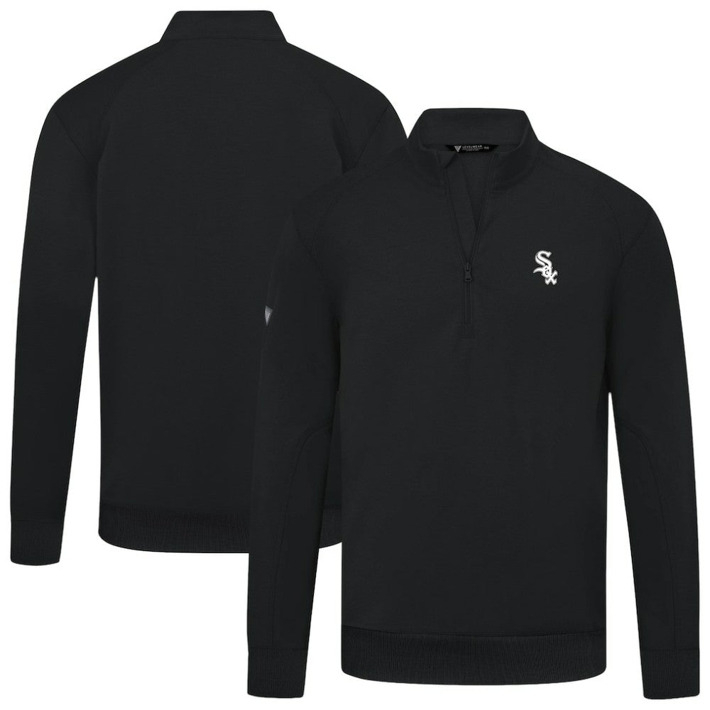 Chicago White Sox Levelwear Upright Insignia Tri-Blend Quarter-Zip Pullover - Black