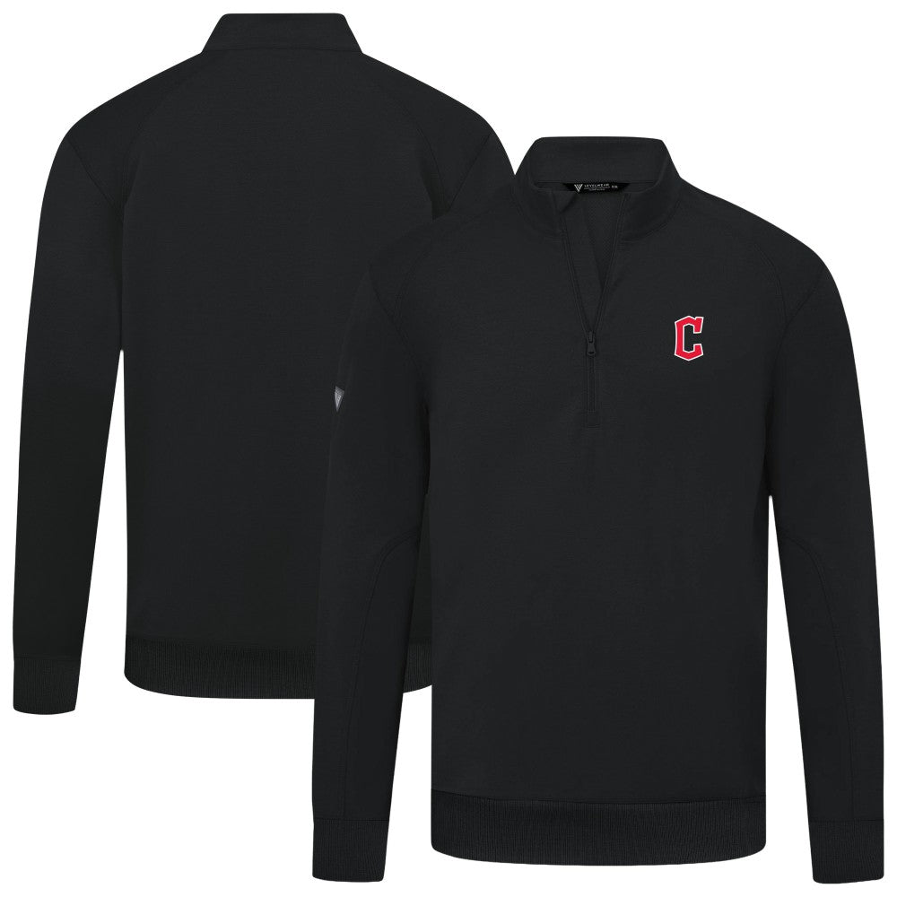 Cleveland Guardians Levelwear Upright Insignia Tri-Blend Quarter-Zip Pullover - Black