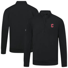Cleveland Guardians Levelwear Upright Insignia Tri-Blend Quarter-Zip Pullover - Black
