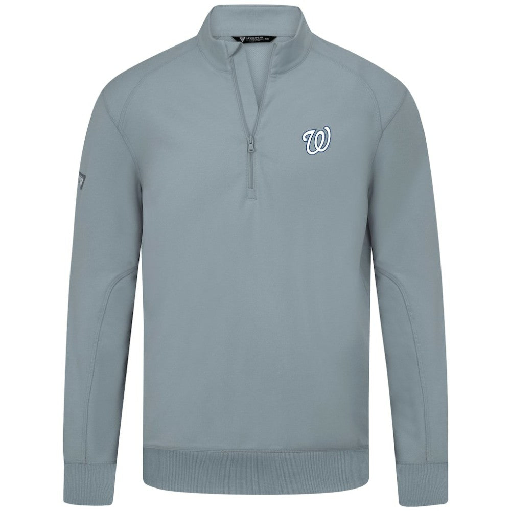 Washington Nationals Levelwear Upright Insignia Tri-Blend Quarter-Zip Pullover - Gray