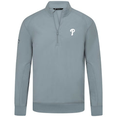 Philadelphia Phillies Levelwear Upright Insignia Tri-Blend Quarter-Zip Pullover - Gray