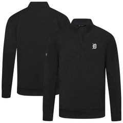 Detroit Tigers Levelwear Upright Insignia Tri-Blend Quarter-Zip Pullover - Black