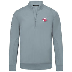Cincinnati Reds Levelwear Upright Insignia Tri-Blend Quarter-Zip Pullover - Gray