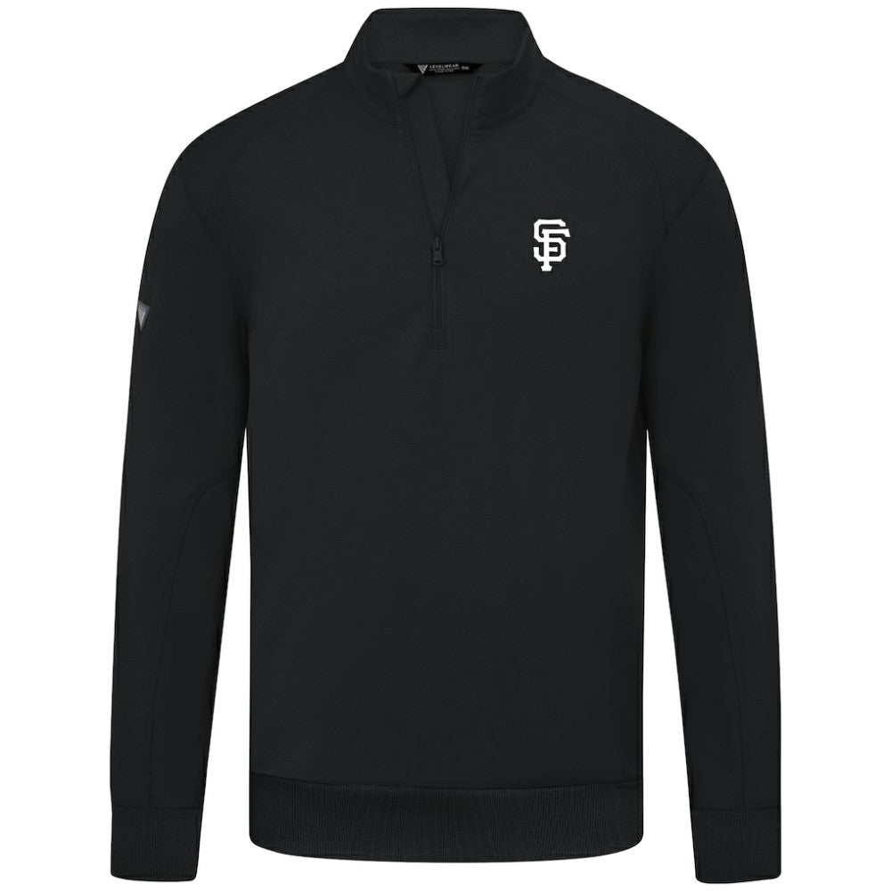 San Francisco Giants Levelwear Upright Insignia Tri-Blend Quarter-Zip Pullover - Black