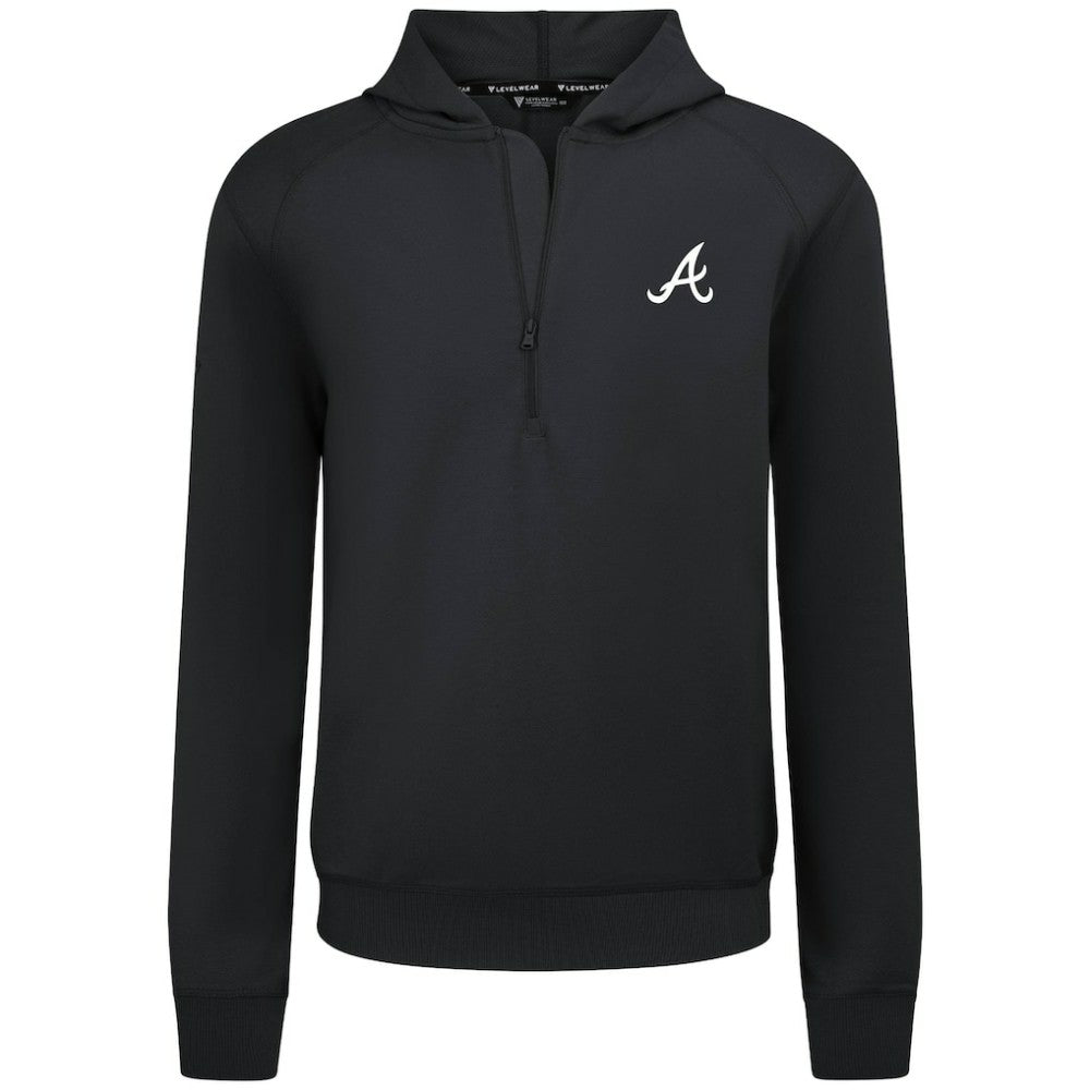 Atlanta Braves Levelwear Technic Insignia Quarter-Zip Hoodie - Black