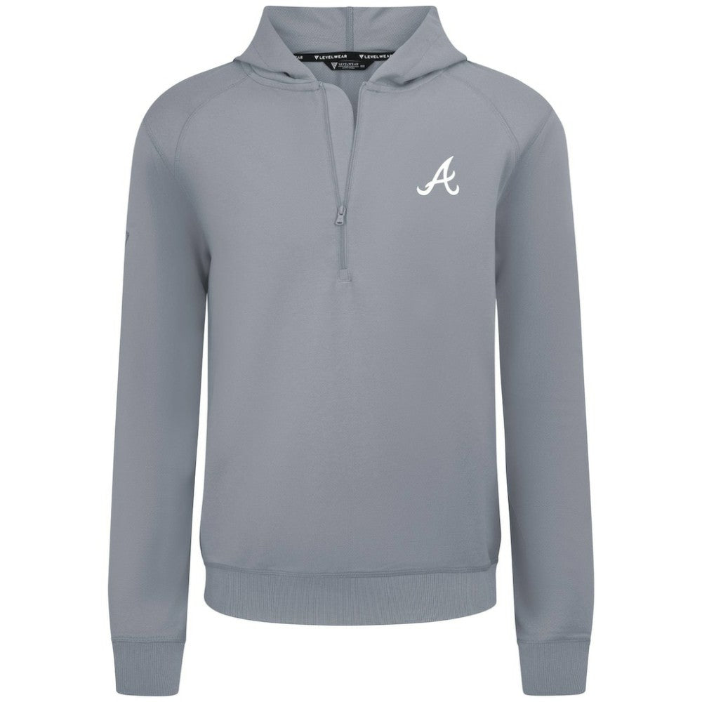 Atlanta Braves Levelwear Technic Insignia Quarter-Zip Hoodie - Gray