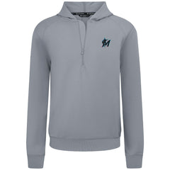 Miami Marlins Levelwear Technic Insignia Quarter-Zip Hoodie - Gray