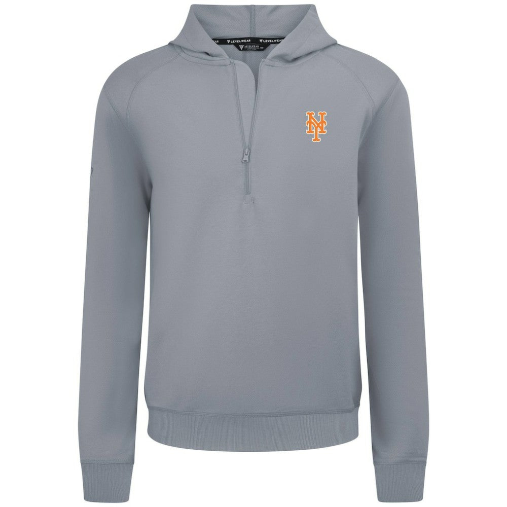 New York Mets Levelwear Technic Insignia Quarter-Zip Hoodie - Gray